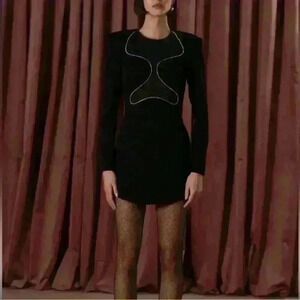 The Misha Hestia Mini Dress in Black Size Medium